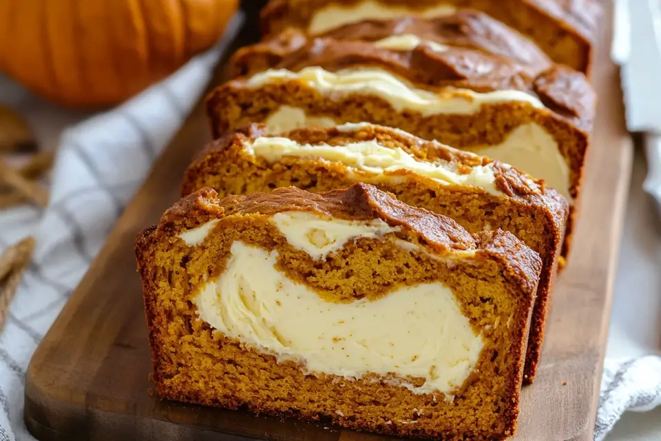 Indulge in this delightful Pumpkin Cream Cheese Bread recipe! Perfect for fall, this moist and flavorful bread combines the warmth of pumpkin with creamy cheese. It's a wholesome treat, great for breakfast or as a snack. Save this pin to try it out today and impress your family with this seasonal favorite!