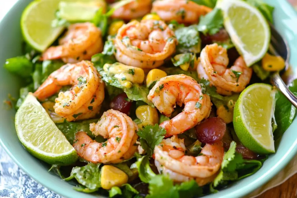 Savor the vibrant flavors of Tequila Lime Shrimp Salad! This refreshing dish features succulent shrimp marinated in zesty tequila and lime, paired perfectly with a fresh cilantro lime dressing. It's not only delicious but also packed with protein and nutrients, making it a perfect choice for a light meal or a party appetizer. Try it today for a taste that will impress your guests! Save this pin and visit our site for the full recipe!